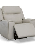 Barnett - Power Recliner With Power Headrest & Lumbar - Timber