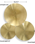 Cymbalic - Round Brass Wall Art (Set of 3) - Brass