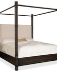 Retreat - Pole Rattan Upholstered Poster Bed With Canopy