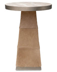 Melange - Vaquero Spot Table - Light Brown / Beige / Silver