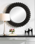 Circle Of Piers - Round Mirror - Black