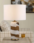 Ararat - Swirl Table Lamp - Brown / White