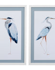 Heron Framed Print Set of 2 - White
