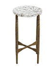 Soren - Accent Table - White / Gray / Brass