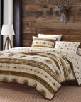 Dakota - Full/Queen Reversible Quilt Set With 2 Standard Shams Set of 3 - Tan