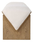 Wedged - Ivory Fabric Bench