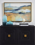 Folded Hills - Framed Landscape Art - Yellow