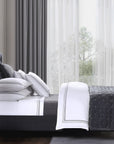Border Embroidery - Queen Duvet Cover Set Set of 3 - Gray