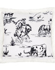 Campfire - Ranch Life Western Toile Campfire Sherpa Pillow 6 Per Carton - Black