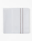 Stripe Sheet - Queen 350TC Embroidered Stripe Sheet Set Set of 4 - White / Taupe