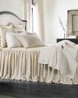 Luna - Twin Washed Linen Bedspread Set Set of 2 - Light Tan
