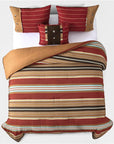 Calhoun - King Comforter Set Set of 5 - Red / Brown