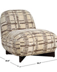 Evans - Modern Armless Accent Chair - Beige / Brown