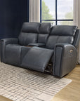 Warren - Power Reclining Loveseat With Console, Power Headrest & Lumbar