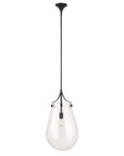 Dewdrop - 1 Light Glass Shade Pendant - Black