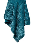 Stella - Faux Silk Velvet Double Box Stitch Throw - Teal