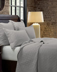 Diamond Linen - King Linen Cotton Diamond Quilt Set Set of 3 - Gray