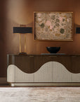 Commerce And Market - Roll With It Four-Door Credenza - Dark Brown / Gray