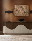 Commerce And Market - Roll With It Four-Door Credenza - Dark Brown / Gray