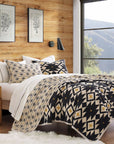 High Desert - King Reversible Quilt Set Set of 3 - Black