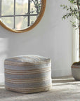 Mesick - Handwoven Pouf - Gray