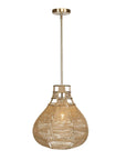 Hestia - 1 Light Natural Rope Pendant - Light Brown