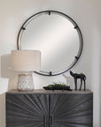Cashel - Round Iron Mirror - Black