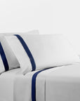 Flange Sheet - Queen 350TC Flange Design Sheet Set Set of 4 - Navy