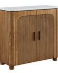 Mebarak - Reeded 2 Door Cabinet - Bronze,White,Woodtone