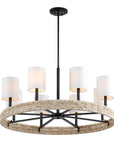 Faiyam - 8 Light Rattan Chandelier - Black