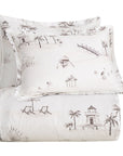 Lyocell - Queen Seaside Eucalyptus Duvet Cover Set Set of 3 - Taupe