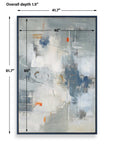 Blueprint - Hand Painted Modern Art - Black / Blue / Gold / Gray / Orange / White
