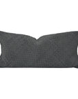 Genuine Leather - Woven Suede Lumbar Pillow - Gray
