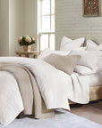 Verona Matelasse - Queen Comforter Set Set of 3 - Vintage White