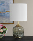 Glenn - Mottled Glass Table Lamp - Green
