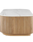Arik - Marble Top Coffee Table - White / Woodtone