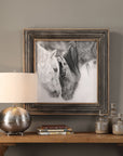 Custom Black And White Horses - Print - Dark Brown