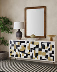 Xander - Server - White Wash Mango / Mosaic Ivory / Brass / Ebony