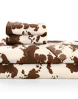 Elsa Cowhide - Twin 200TC Cotton Cowhide Sheet Set Set of 3 - Chocolate