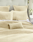 Stonewashed Cotton Velvet - Full/Queen Quilt Set Set of 3 - Light Tan