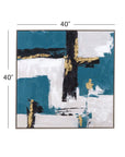 Around About Framed Canvas - Blue / White