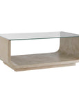 Maeva - Modern Glass Coffee Table - Woodtone