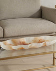 Organic Elegance - Wavy Oval Bowl - Brown / White