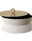 Luxe - White Shagreen Round Box
