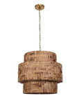 Water Hyacinth - 4 Light Woven Pendant - Light Brown