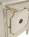 Linen & Beaded Front End Table - White