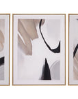 Eartha Canvas Art Set of 3 - Beige / Black