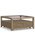 Reed - Square Coffee Table With Casters - Driftwood Oak