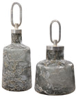 Storm - Art Glass Bottles (Set of 2) - Dark Gray