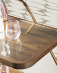 Commerce And Market - Walnut Wine and Bar Cart - Light Caramel